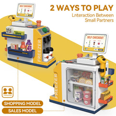 POFJOEQ cash register scanner and drawer creates realistic checkout play