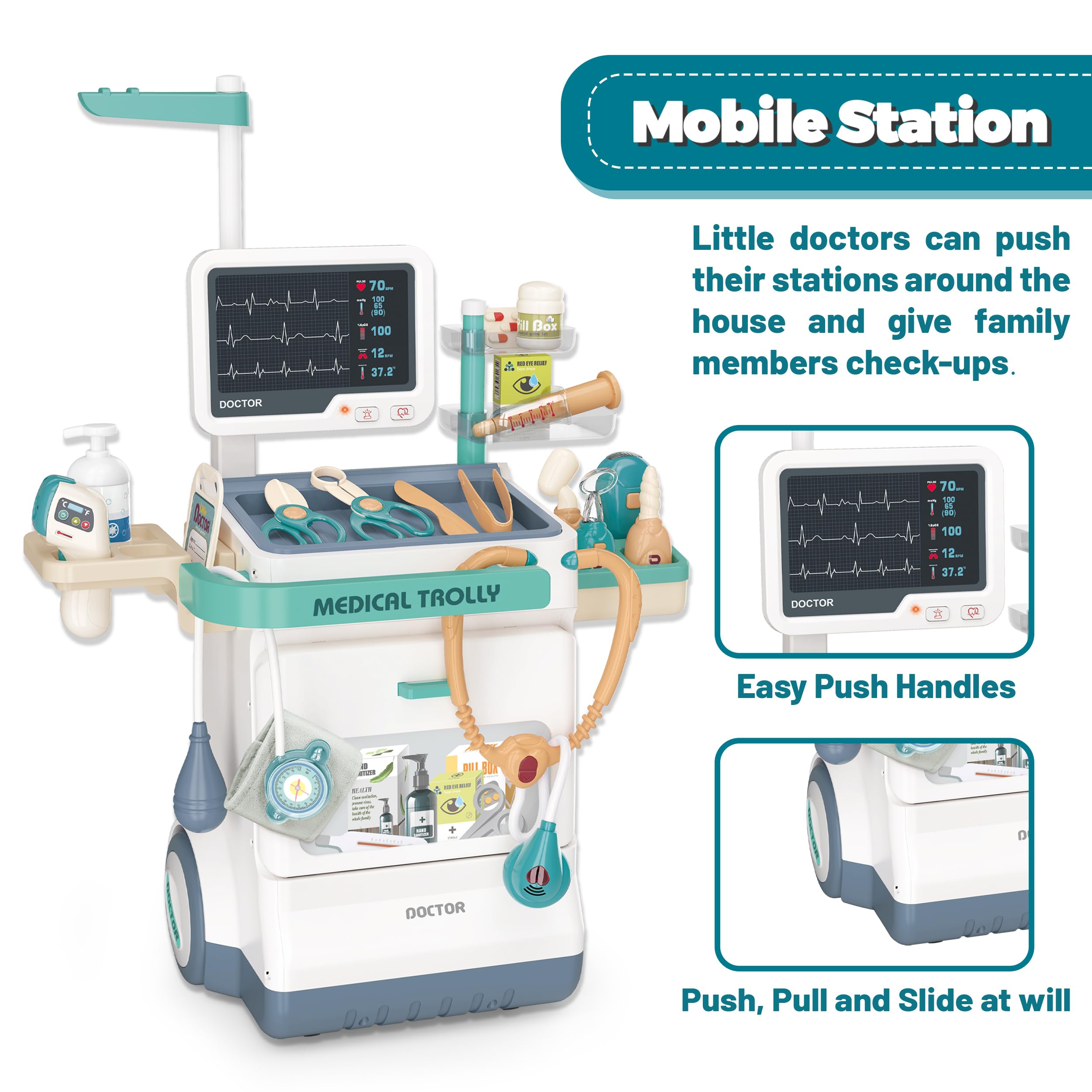 POFJOEQ doctor uniform set for kids' role-play