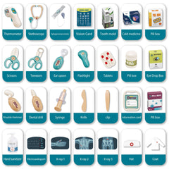Thermometer and endoscope tools included for kid-friendly checks