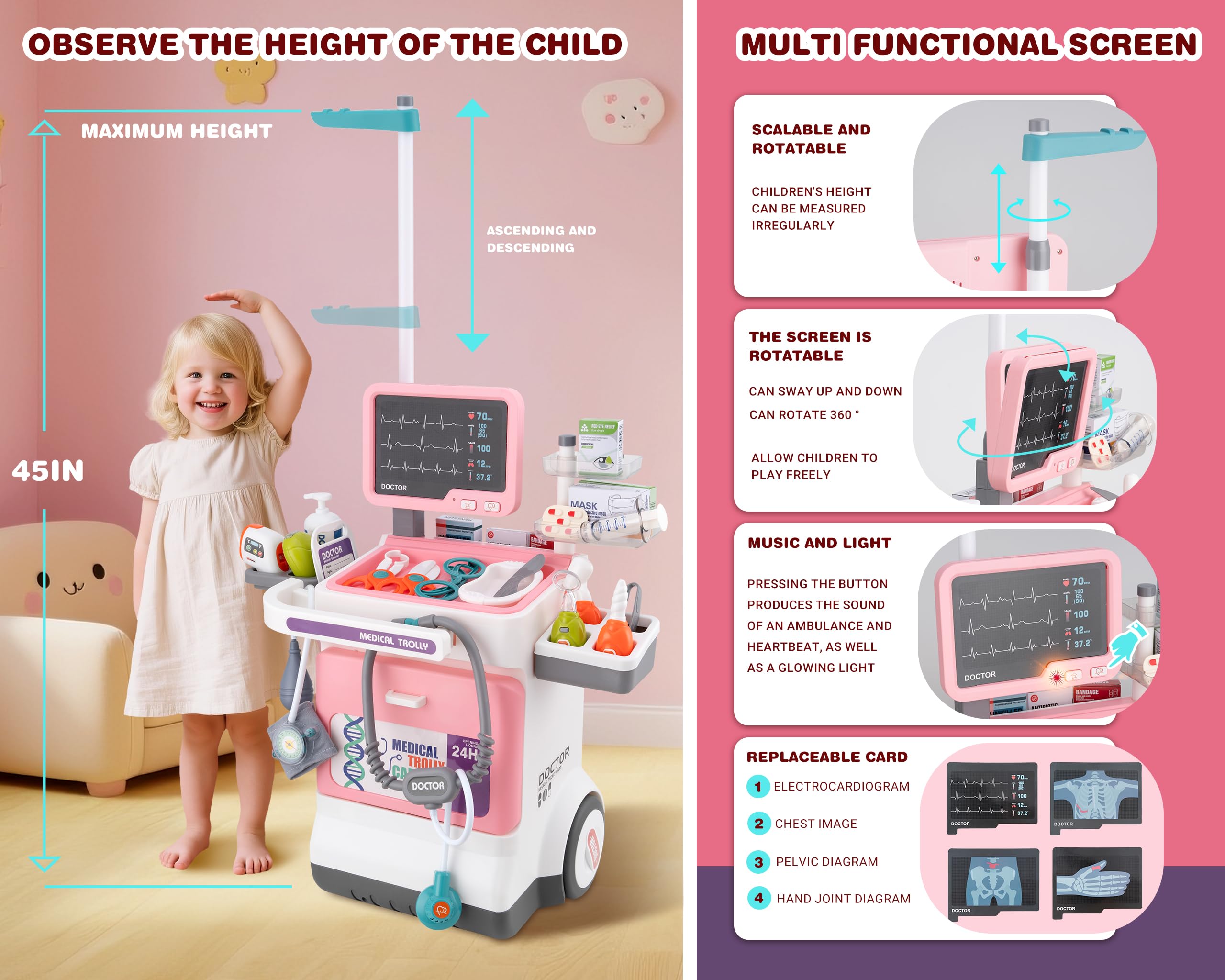 POFJOEQ pink doctor costume enhances imaginative role-playing and dressing fun