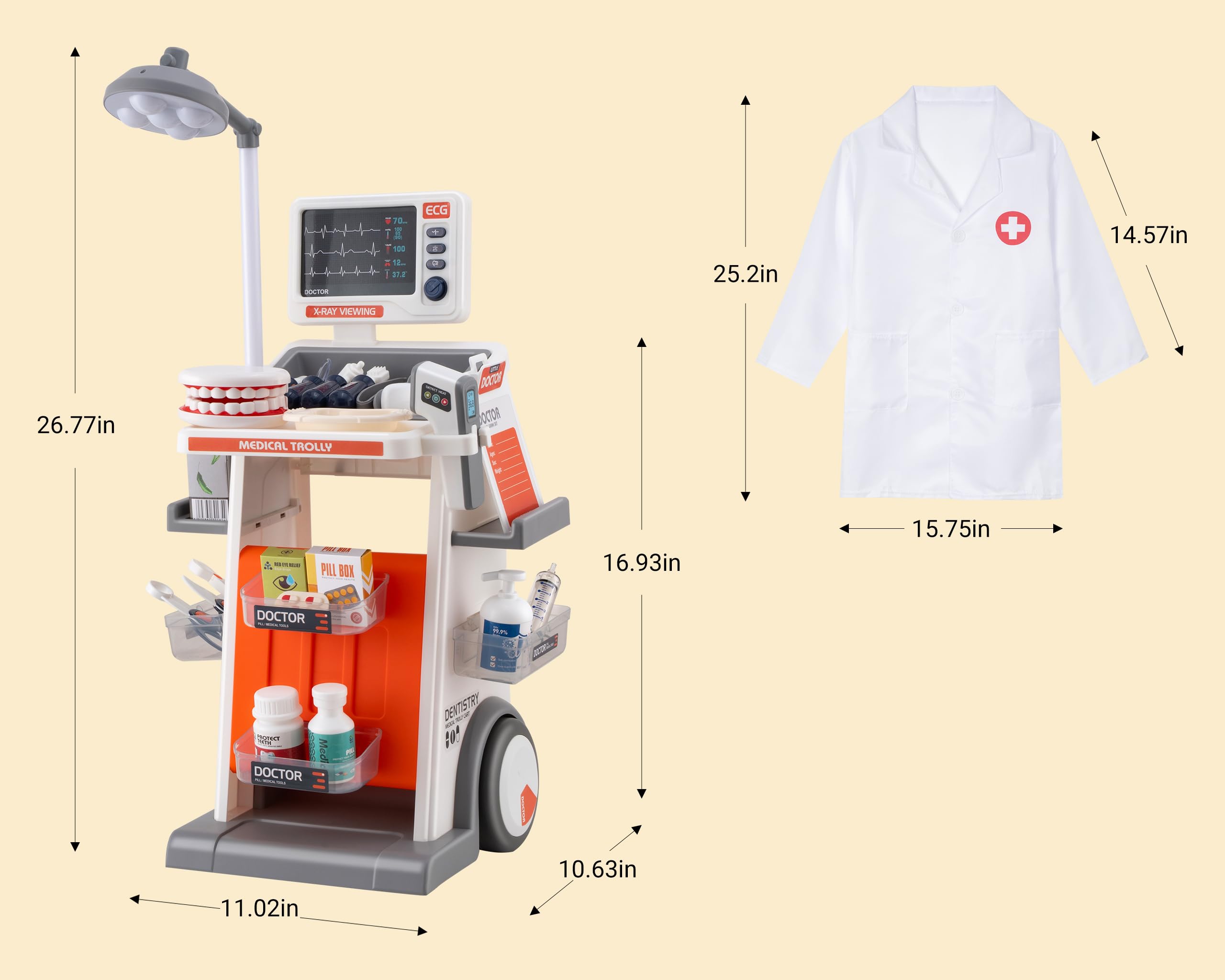 POFJOEQ doctor kit with LED sounds enhances interactive pretend medical play