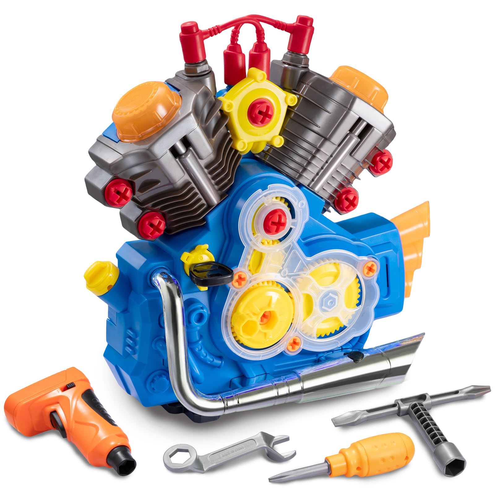 POFJOEQ engine-building kit parts for hands-on mechanical exploration