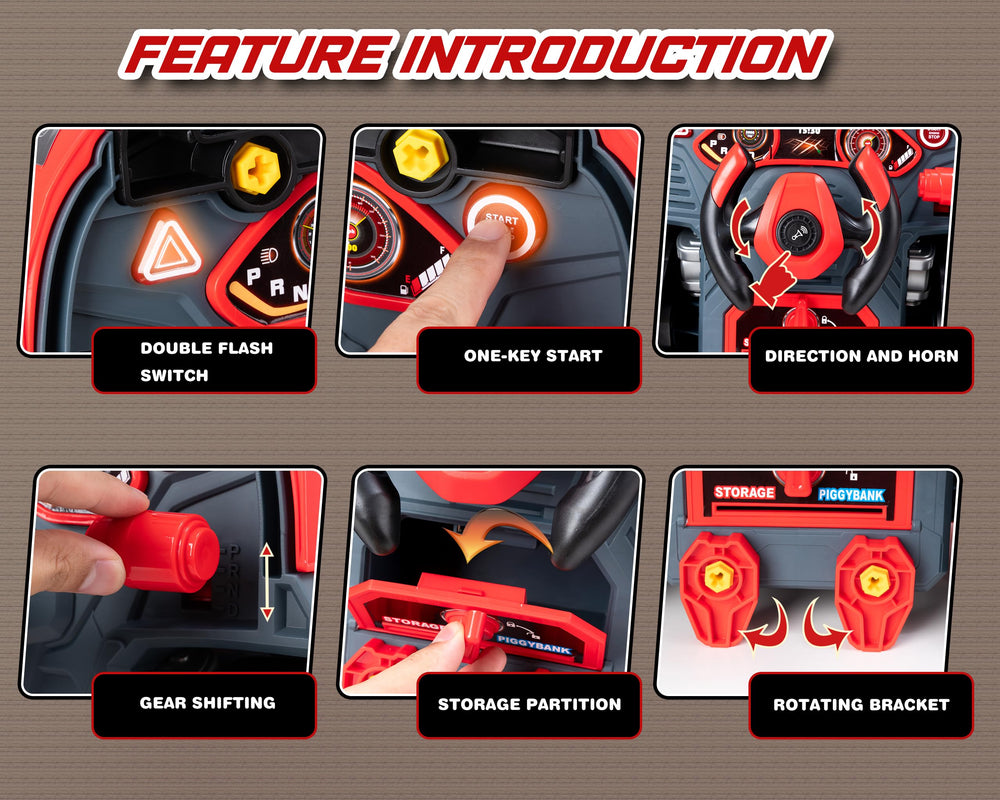 POFJOEQ engine toy with rotating stand enhances authentic repair feel