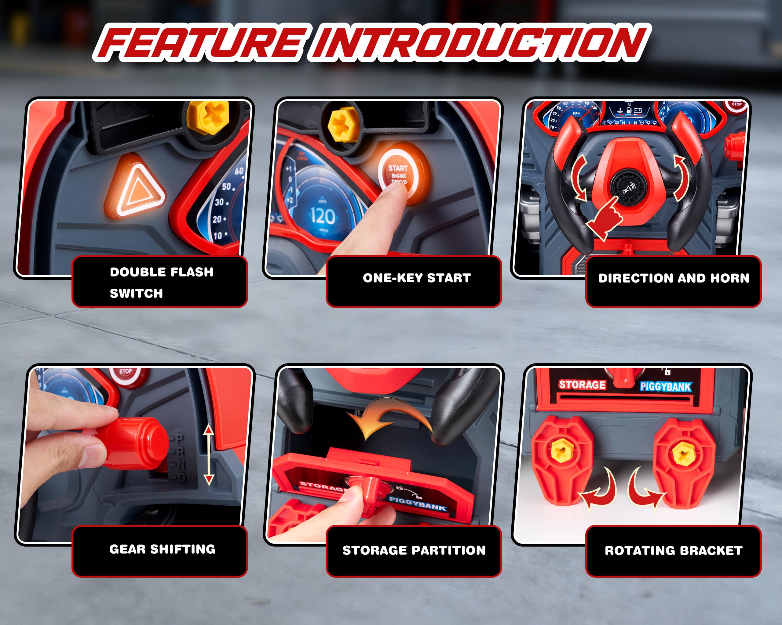 POFJOEQ Truck Engine Toy, dipstick and oil check for hands-on maintenance practice