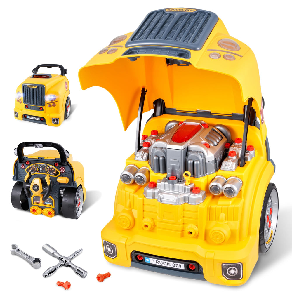 POFJOEQ interactive truck engine toy with removable parts for hands-on repair play