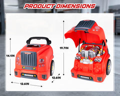 POFJOEQ Truck Engine Toy, storage space and removable wheels for easy cleanup and practice