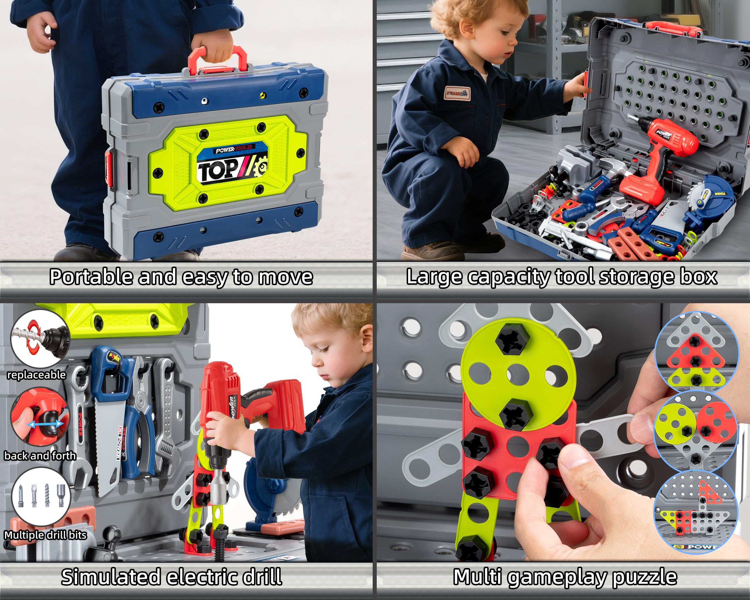 POFJOEQ Montessori-inspired activities blend simple to complex builds.