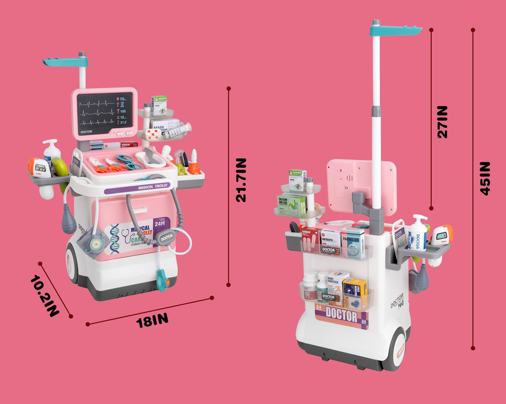 POFJOEQ portable medical cart with wheels supports on-the-go scenarios