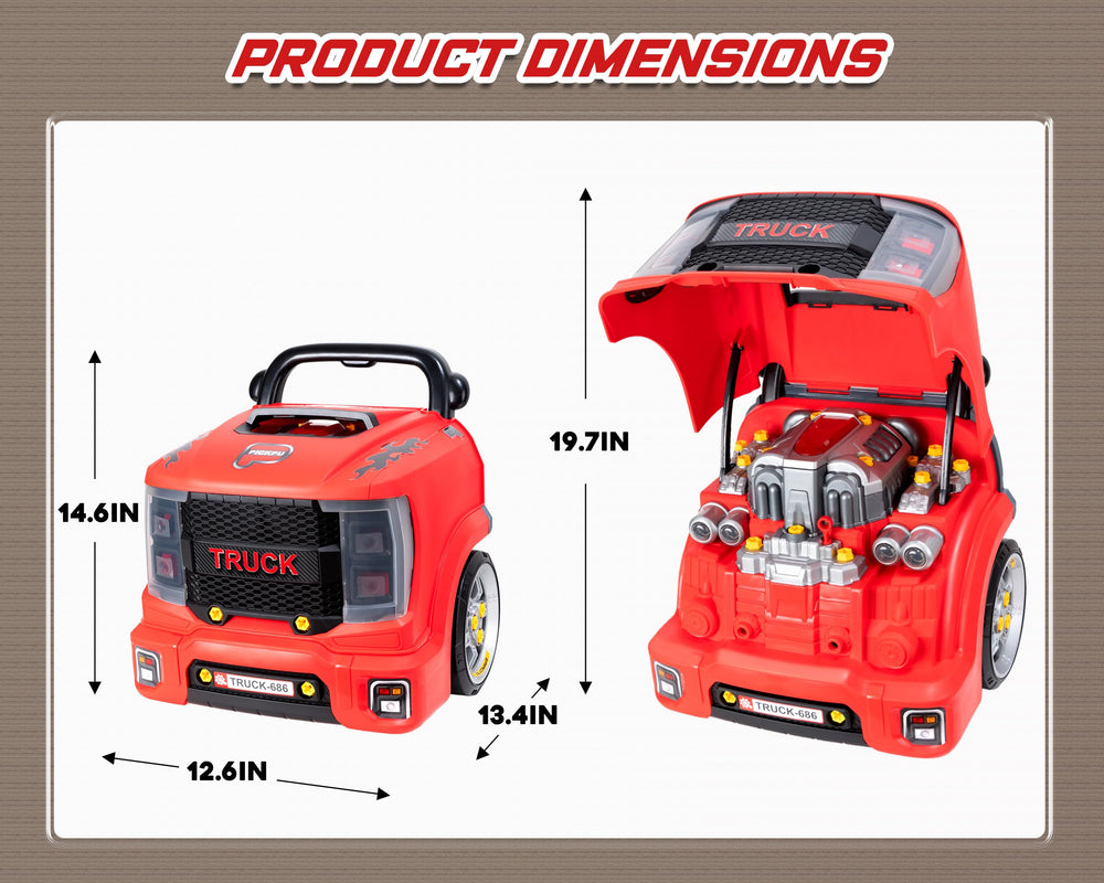 POFJOEQ truck engine toy with removable parts invites real-world repair play
