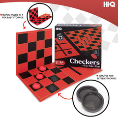 Point Games HI-Q Checkers interlocking pieces provide stable stacking during play