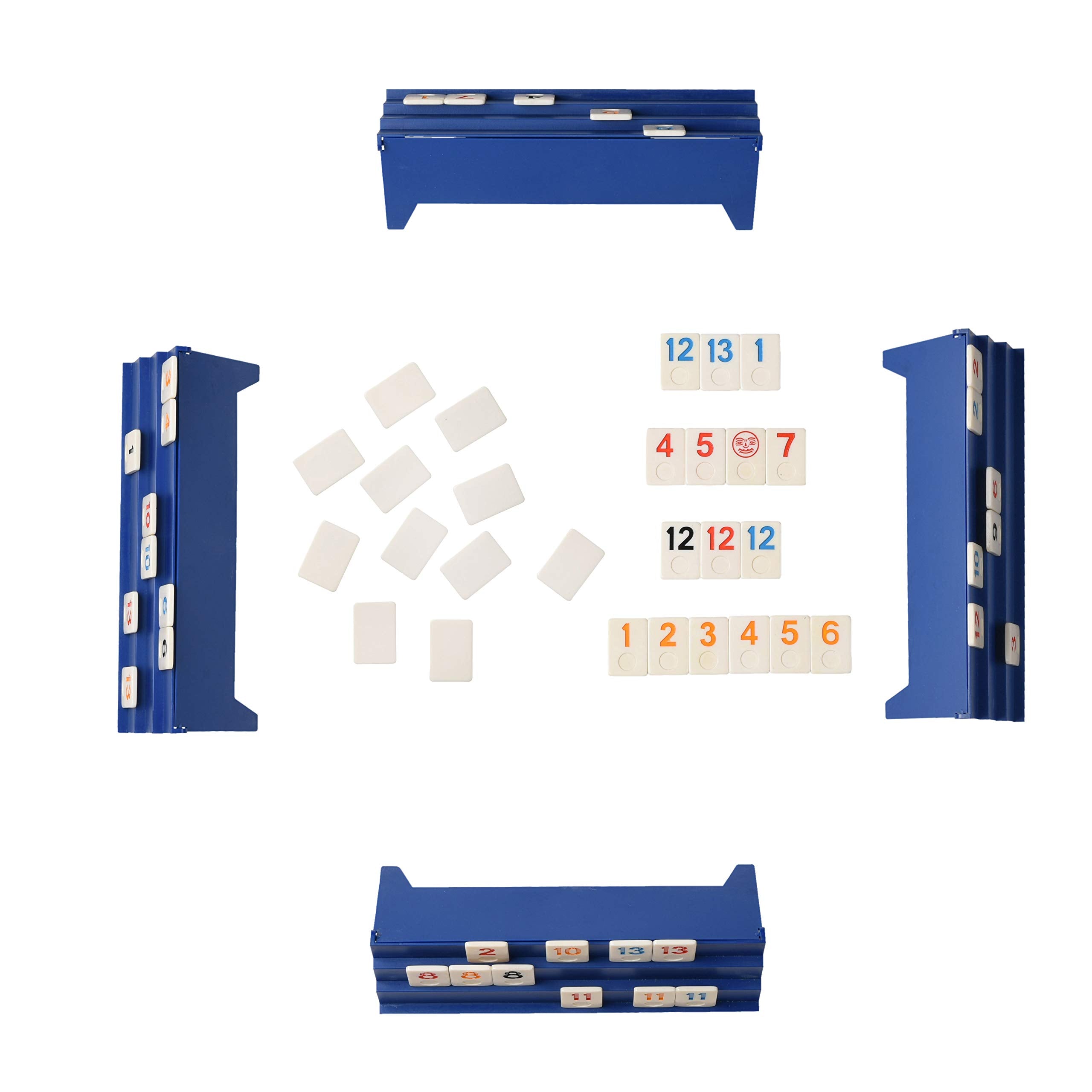 Play area showing tiles arranged on sturdy racks for clear visibility