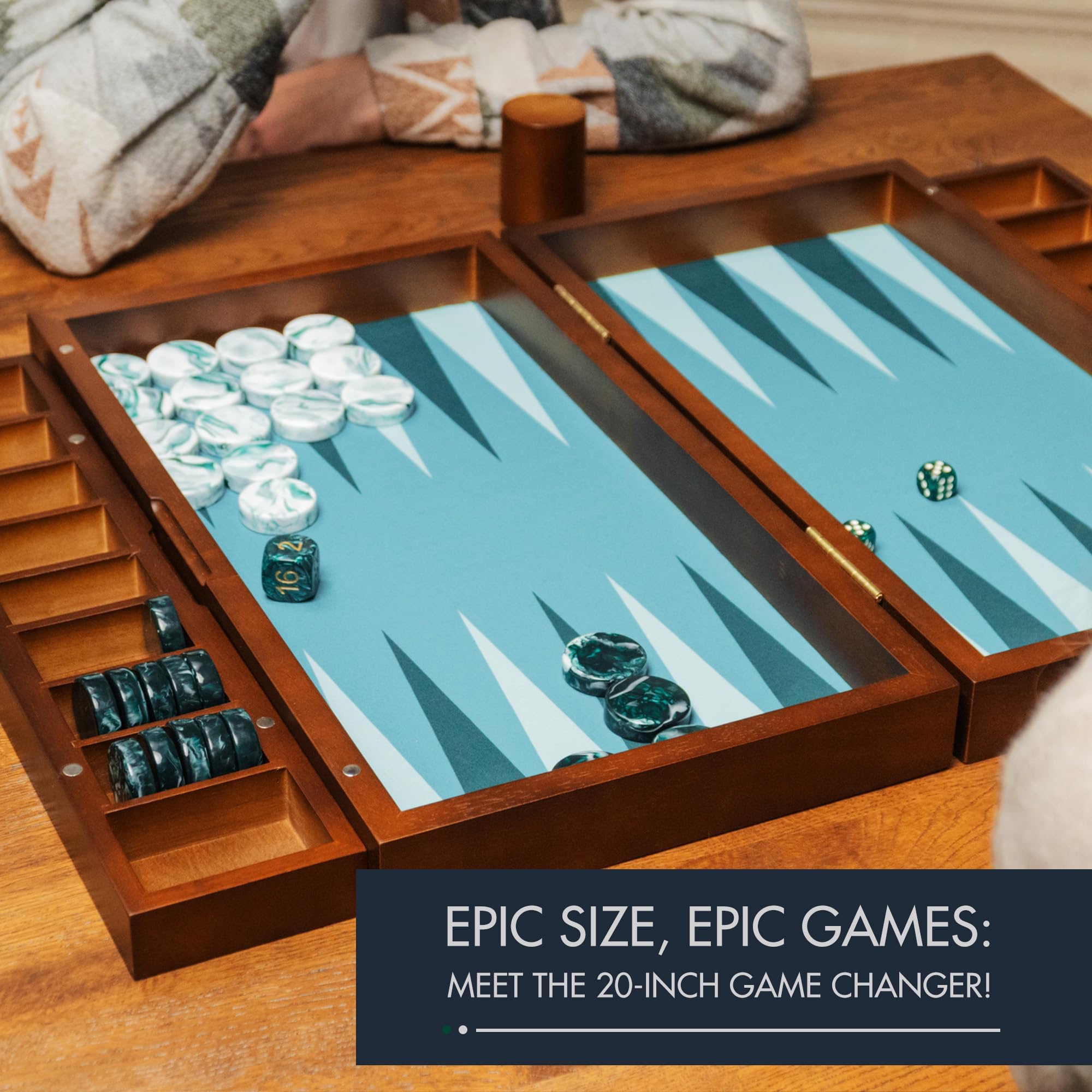 Pointworks 15inch acrylic checkers add distinctive color and tactile feel.