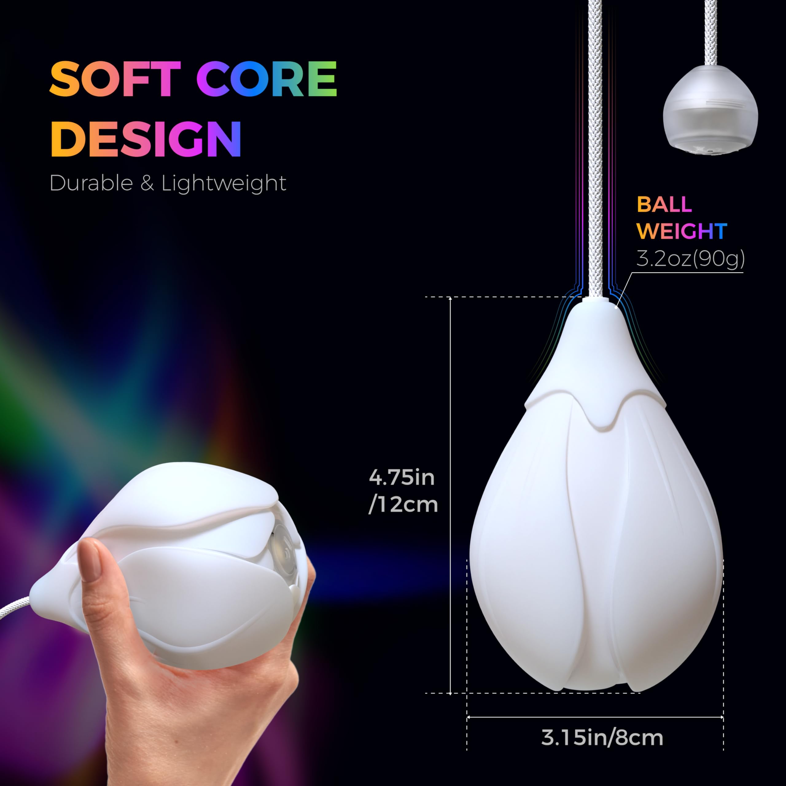 POITOI LED Poi Balls showcase 34 color modes across balls and handles