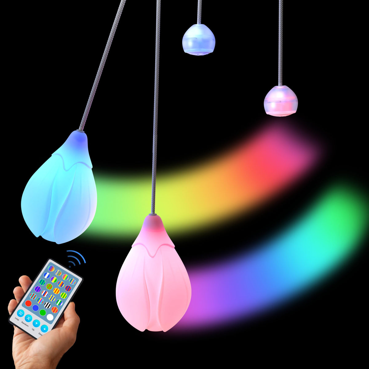 POITOI LED Poi Balls display vibrant color modes for mesmerizing light shows