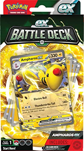 Pokémon Ampharos ex Battle Deck contents highlight included cards and accessories for instant play
