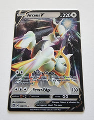 Pokemon Arceus V Brilliant Stars holo-foil front view with vivid shine
