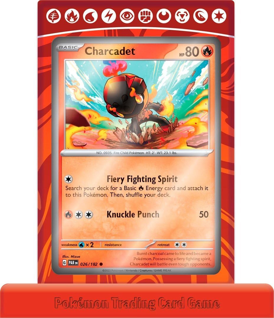 Pokémon Armarouge ex magnetic card protector with display base for safe storage