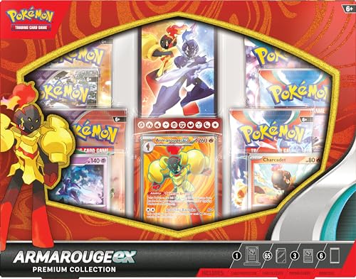 Pokemon Armarouge ex promo card with vibrant artwork for collectors' shelves.
