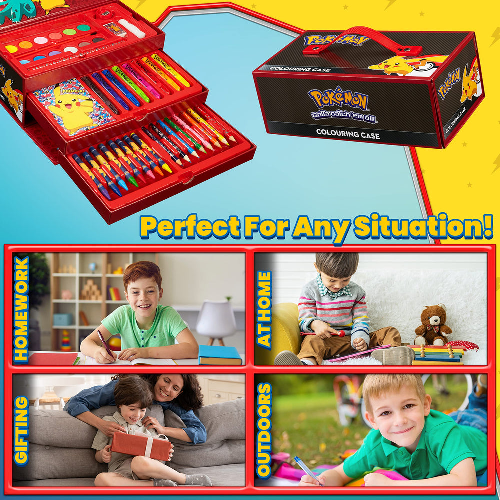 Pokémon Art Set compact case keeps supplies organized for school and travel.