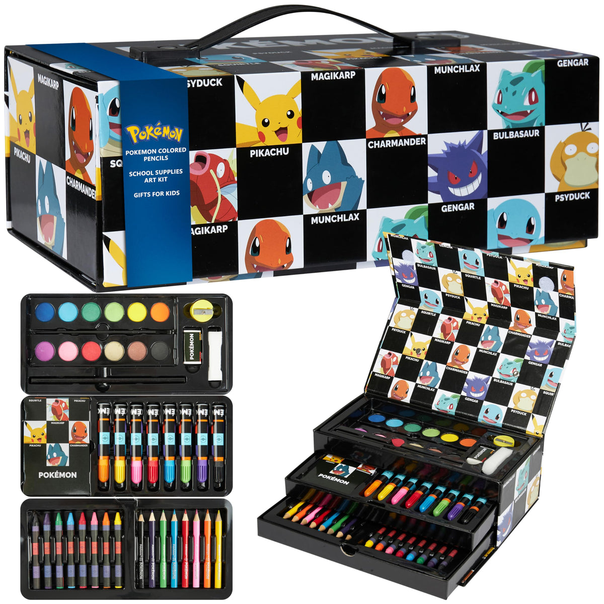 Pokémon art set with Pikachu case sparks portable creativity for kids.