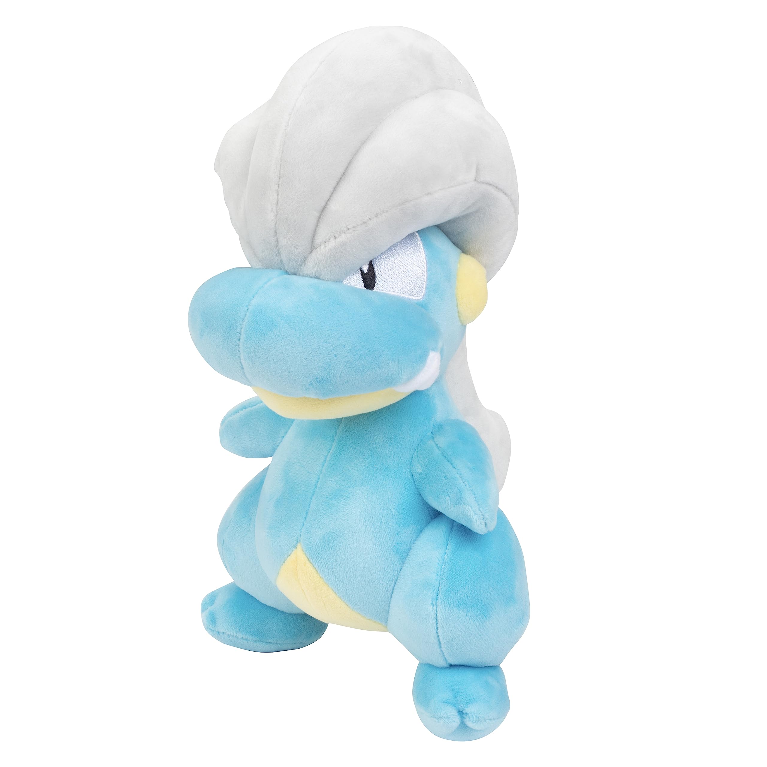Pokémon Bagon 8-inch plush, soft and cuddly for kids' play and collection.