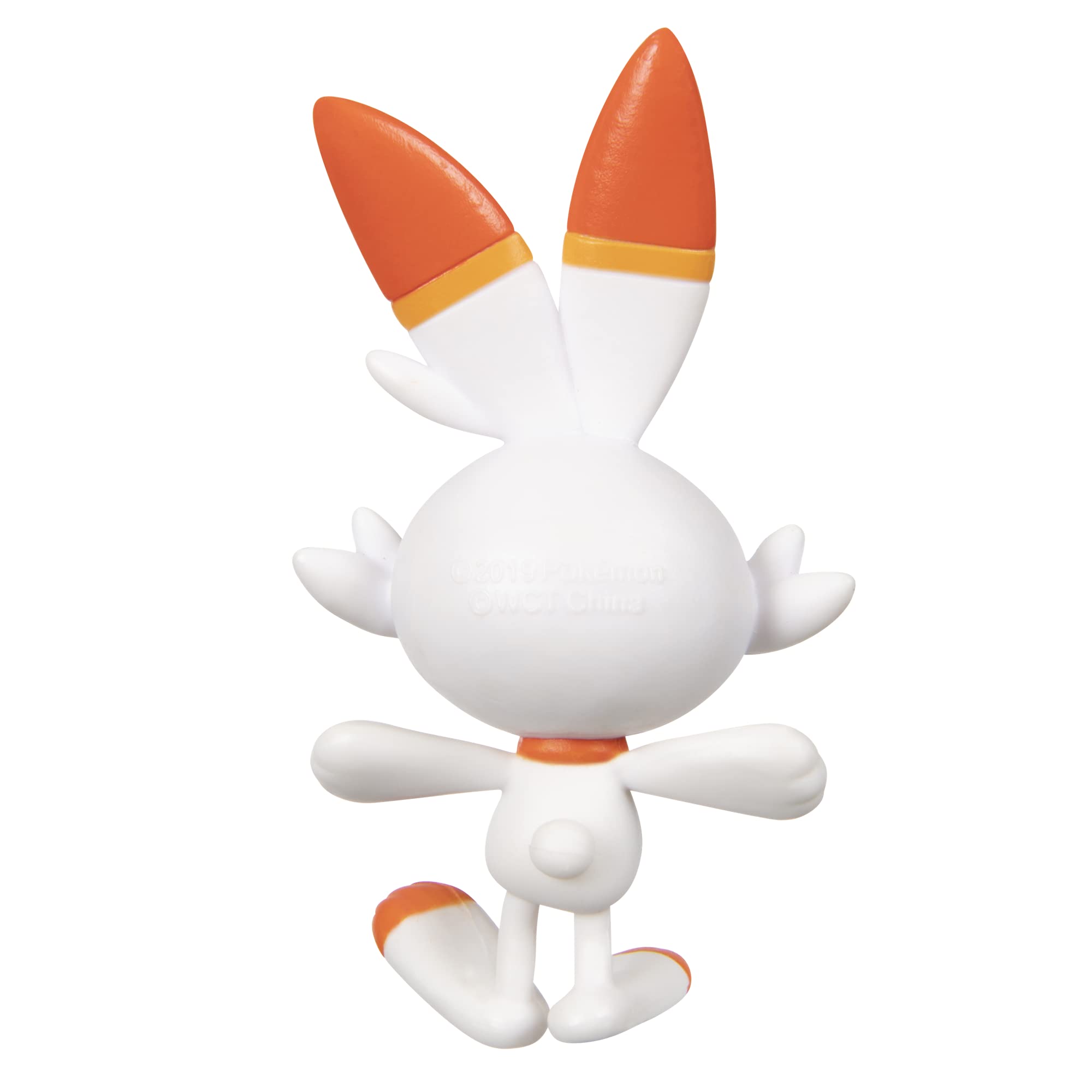 Gengar and Scorbunny figures together on a shelf for fans.
