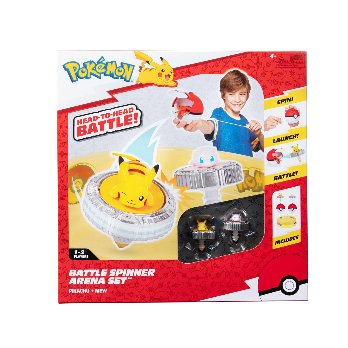Pokémon Battle Spinner Arena Set with Pikachu and Mew for action-packed play