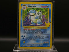 Pokémon Blastoise Celebrations Classic card back showcases authentic design for labeling and archiving.