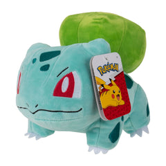 Pokémon Bulbasaur plush 8in front view highlights a soft cuddle-ready companion