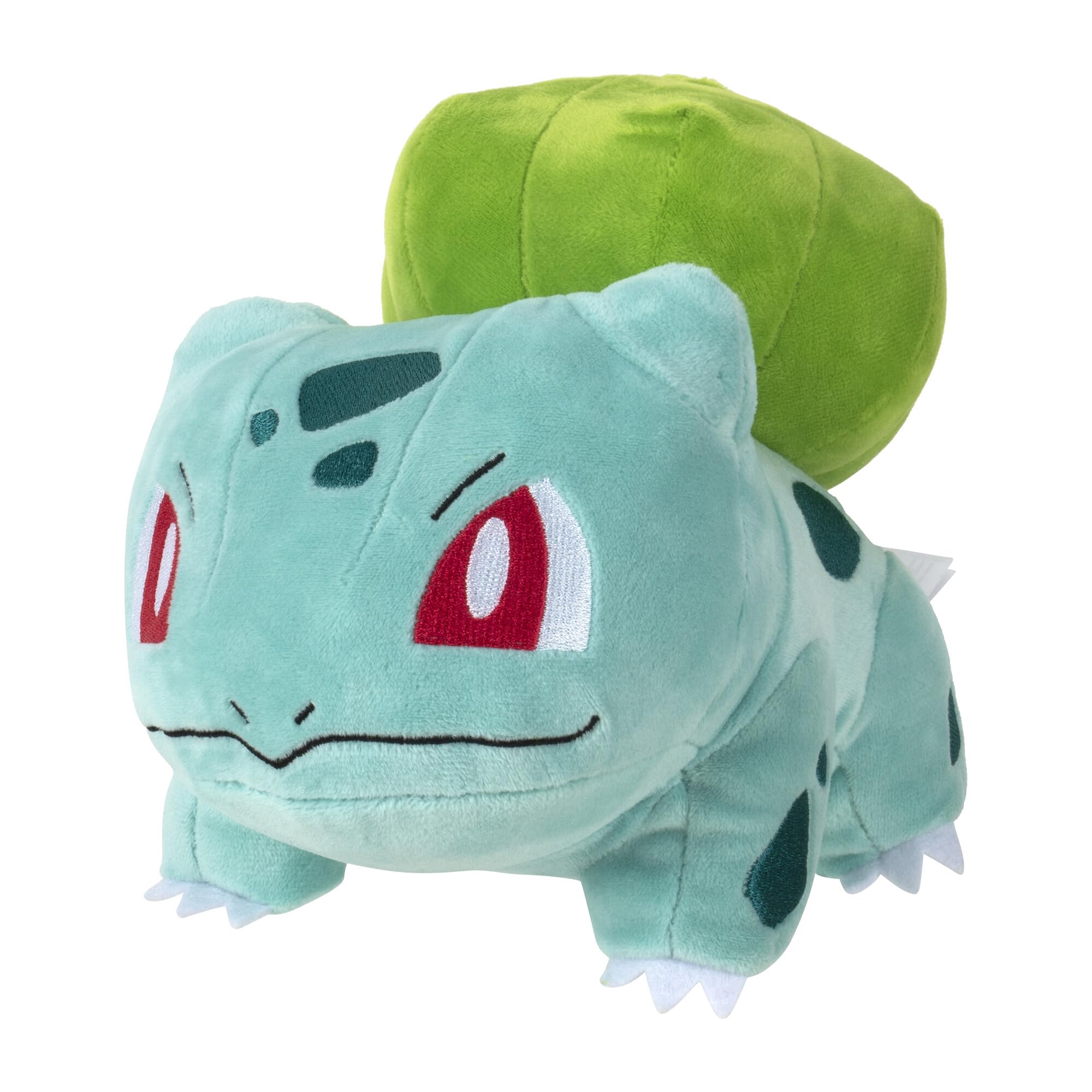 Pokémon Bulbasaur plush close-up fabric reveals plush texture ideal for gentle hugging
