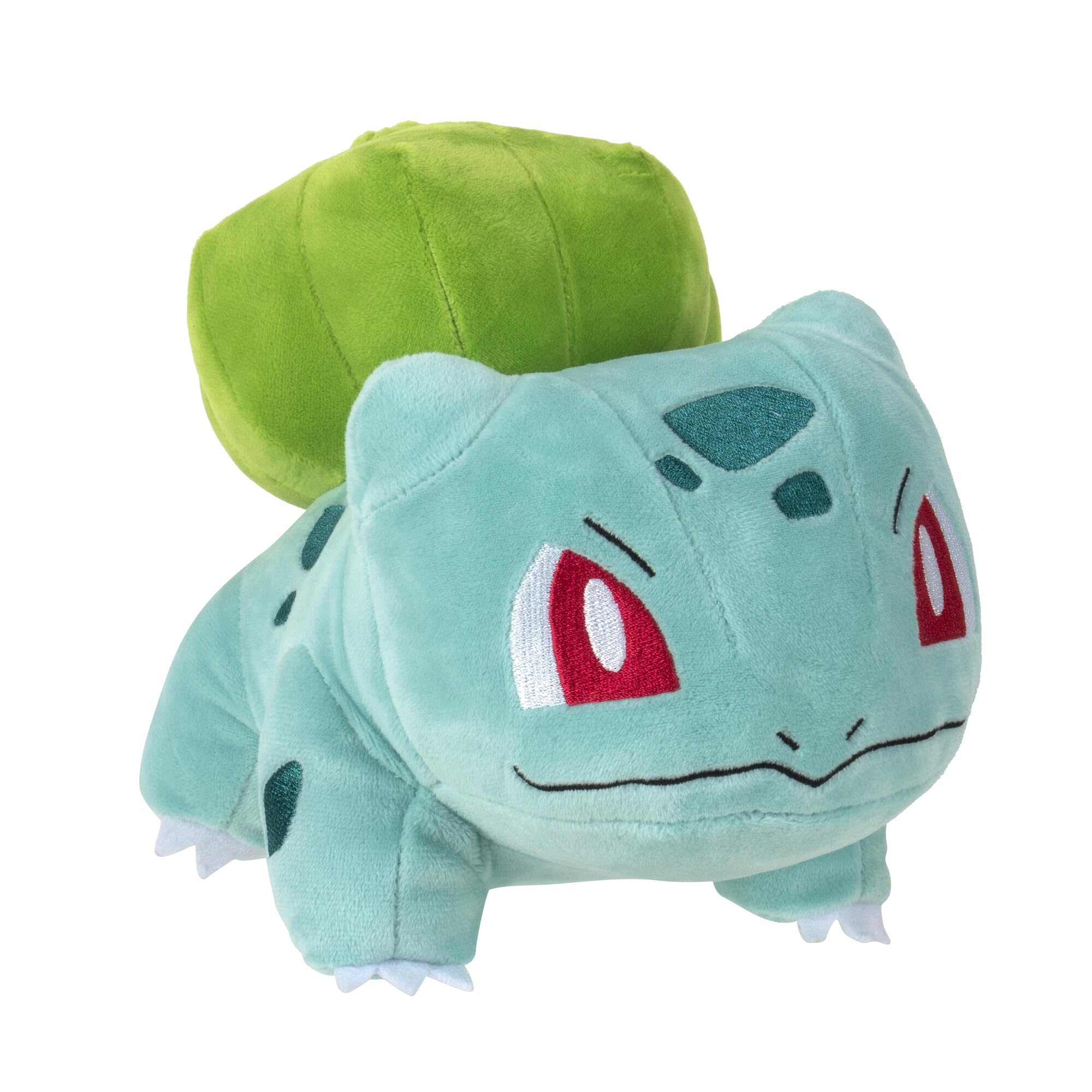 Pokémon Bulbasaur plush display-ready view suggests a ready gift option