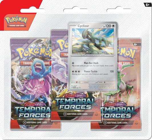 Pokemon Cards Temporal Forces blister with Cyclizar promo card for collectors.