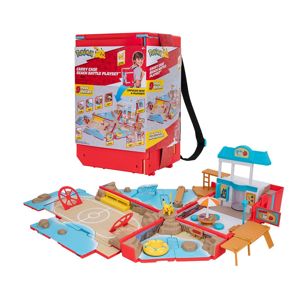 Pokémon Carry Case Beach Battle playset, backpack closed, portable beach fun