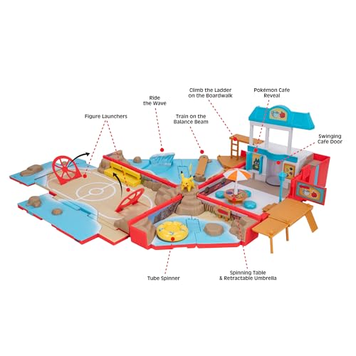 Pokémon Carry Case town cafe area, great for pretend meals during playtime