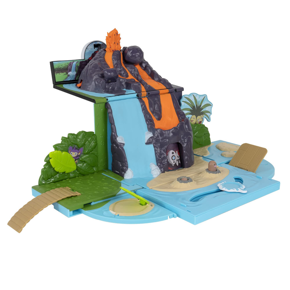 Pokémon Carry N Go Volcano Playset erupting volcano feature for dynamic action.