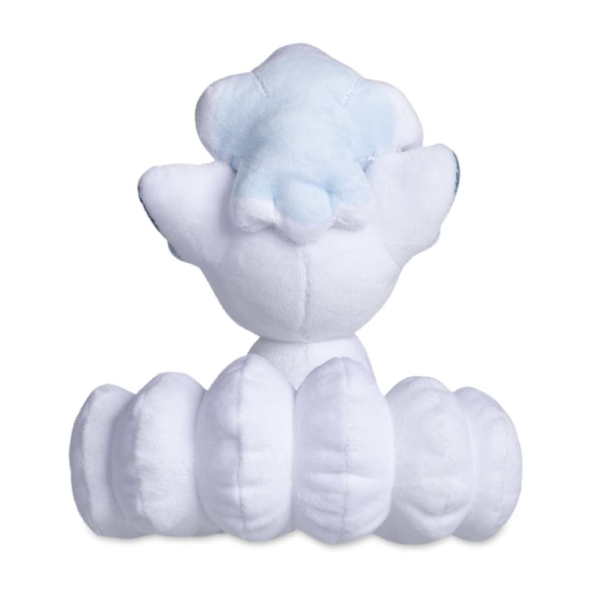Pokémon Center Alolan Vulpix plush care instructions indicating surface wash only.