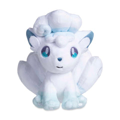 Pokémon Center Alolan Vulpix plush weighted with microbeads for stable display.