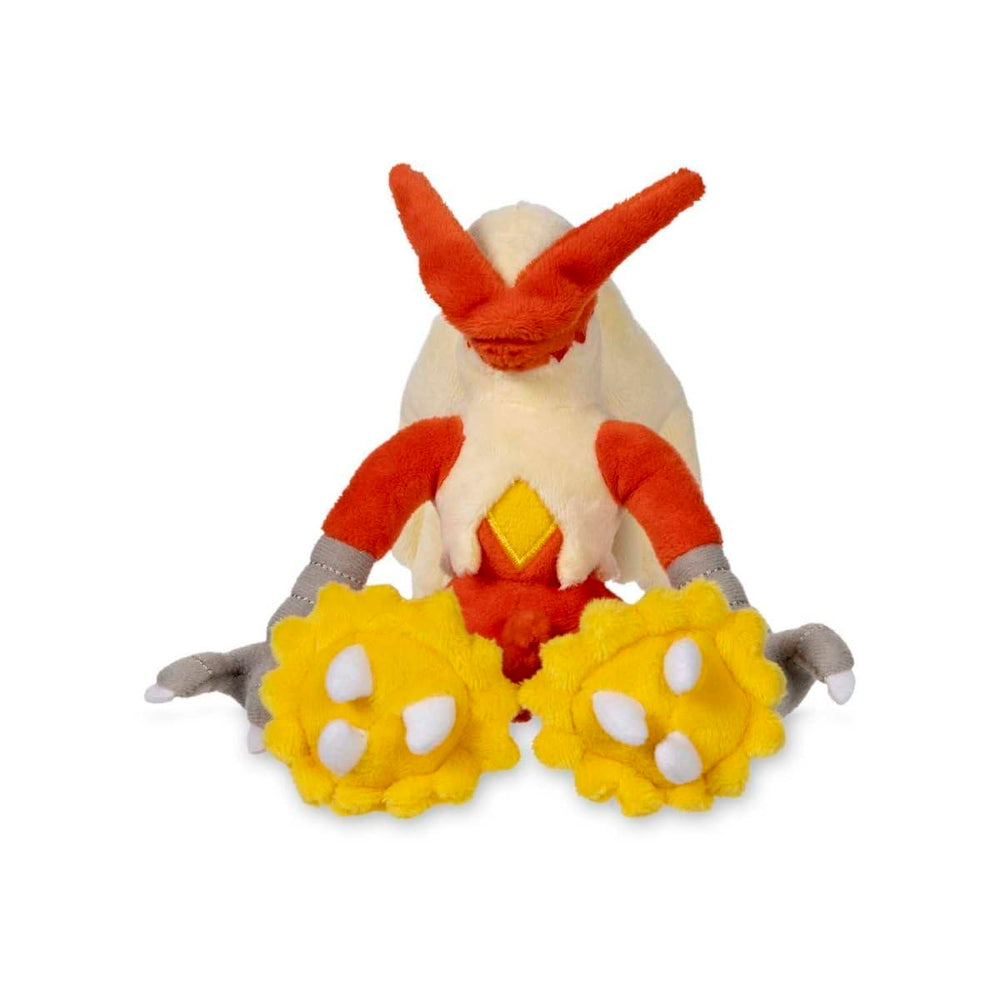 Blaziken Sitting Cuties plush adds charm to shelves and desks.
