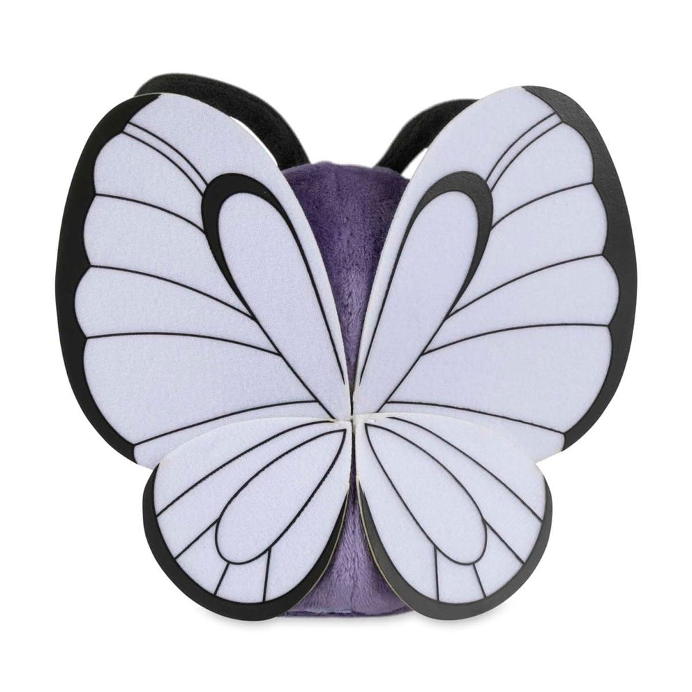 Pokémon Center Butterfree Sitting Cuties Plush textured polyester for soft, upright decor.