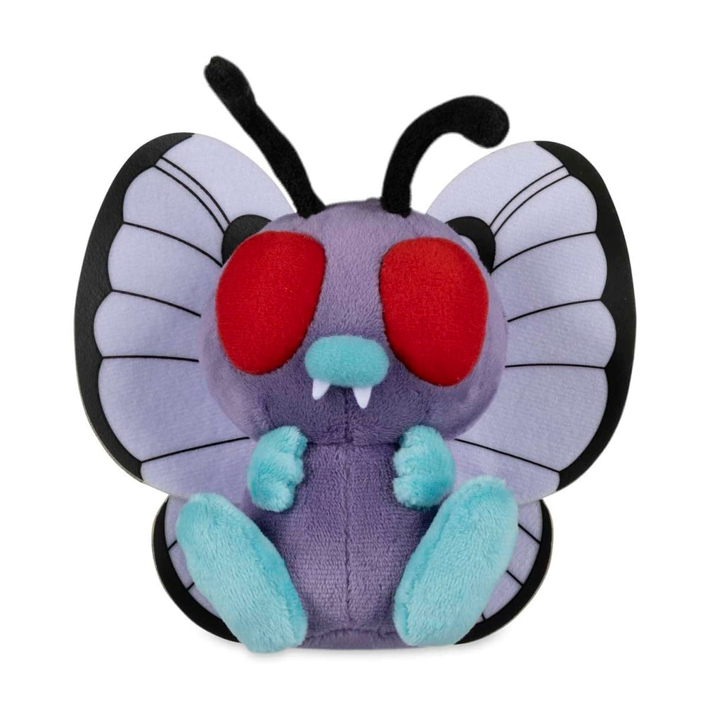Pokémon Center Butterfree Sitting Cuties Plush weight helps sit upright on shelves.