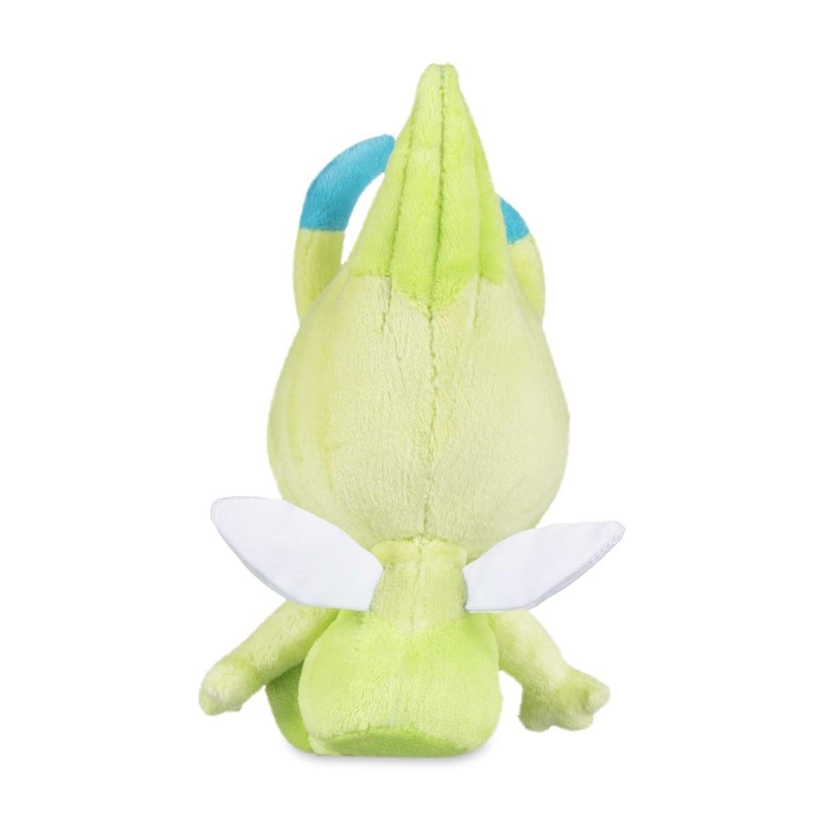 Pokémon Celebi Sitting Cuties Plush detail closeup, vibrant fabric and pose.