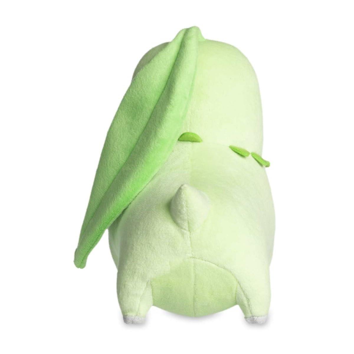 Chikorita plush size and dimensions shown for display ideas.