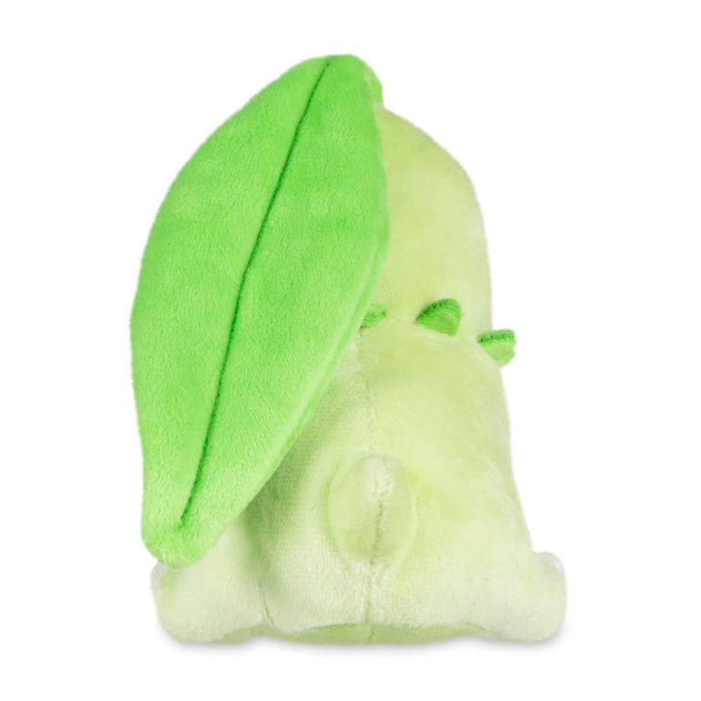 Pokémon Center Chikorita Sitting Cuties Plush is hand wash only for easy care.