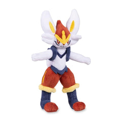 Cinderace plush on a shelf enhances a collection display