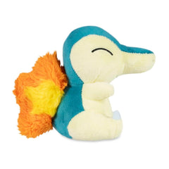 Pokémon Center Cyndaquil Sitting Cuties Plush on desk, ready to brighten space.