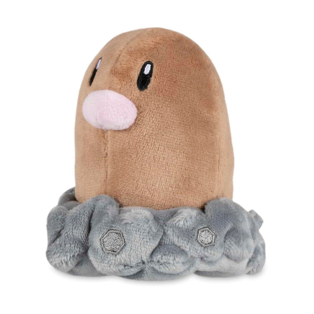 Pokemon Center Diglett Sitting Cuties Plush front view weighted to sit upright on surfaces
