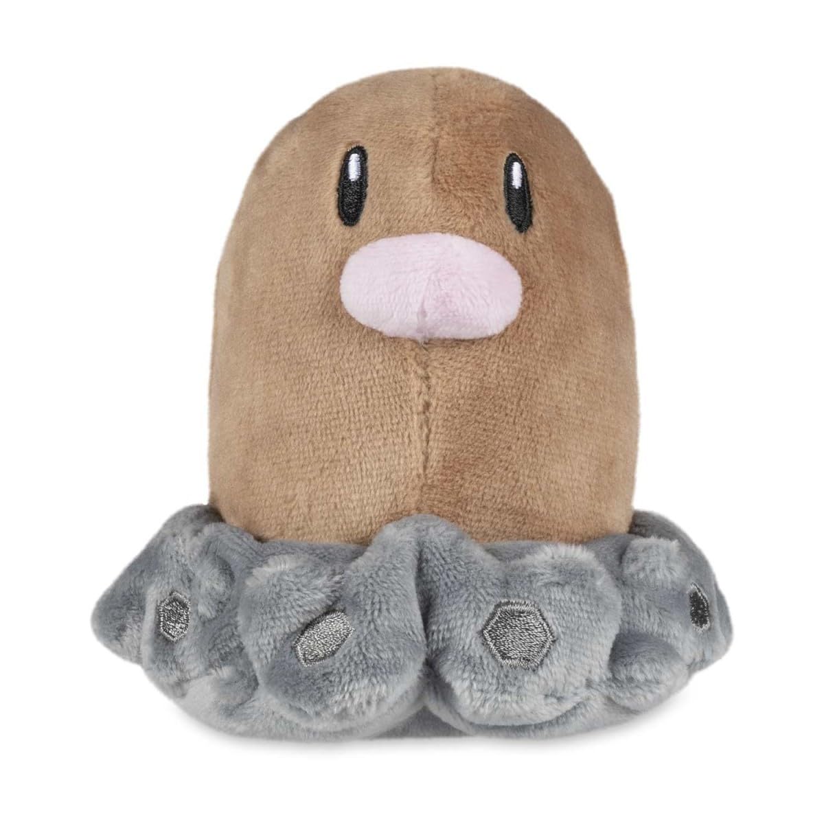 Pokemon Center Diglett Sitting Cuties Plush side view palm-sized and desk-ready