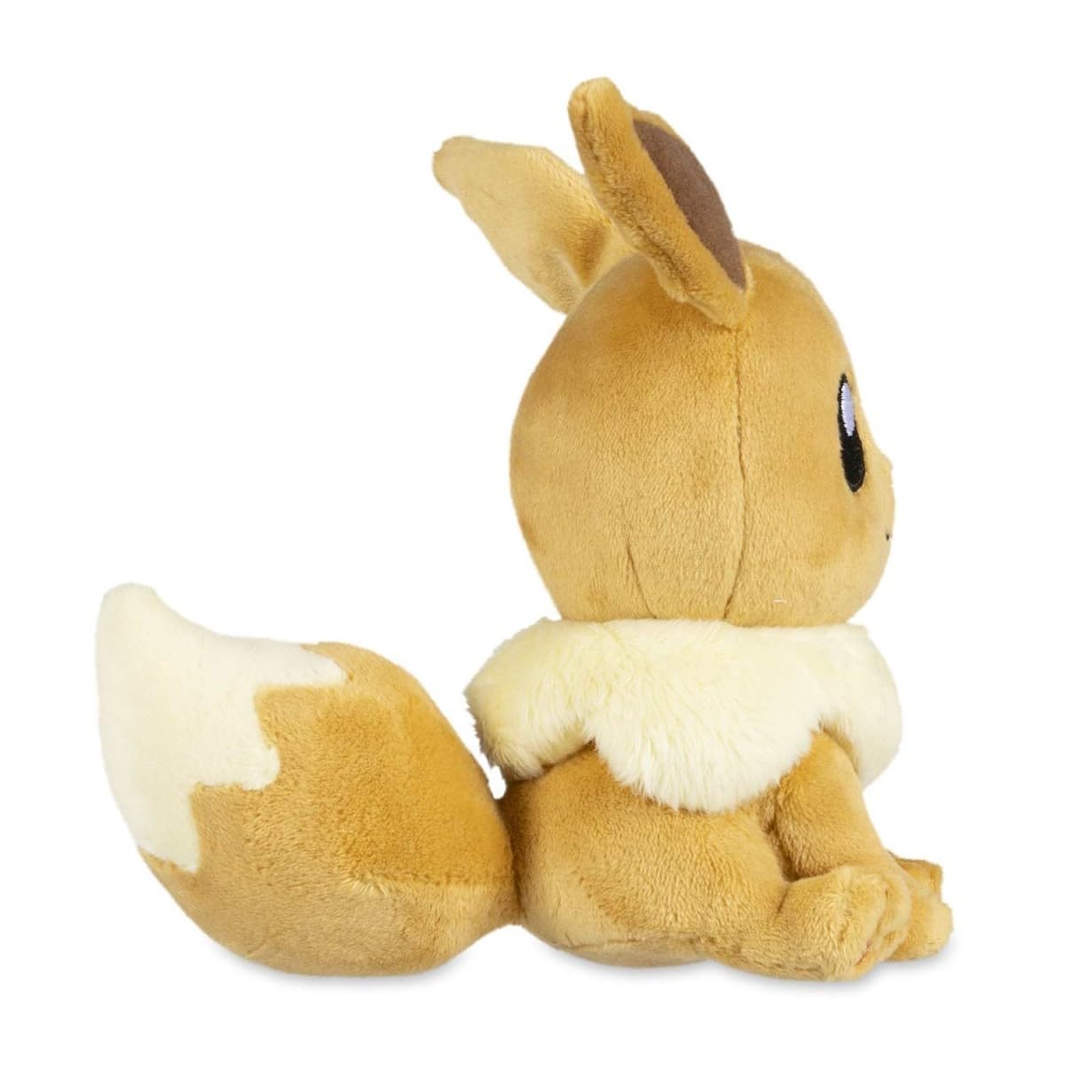 Pokémon Center Eevee Sitting Cuties plush sits up easily on a flat surface