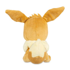 Pokémon Center Eevee plush palm-sized display for easy desk decor and cuddling