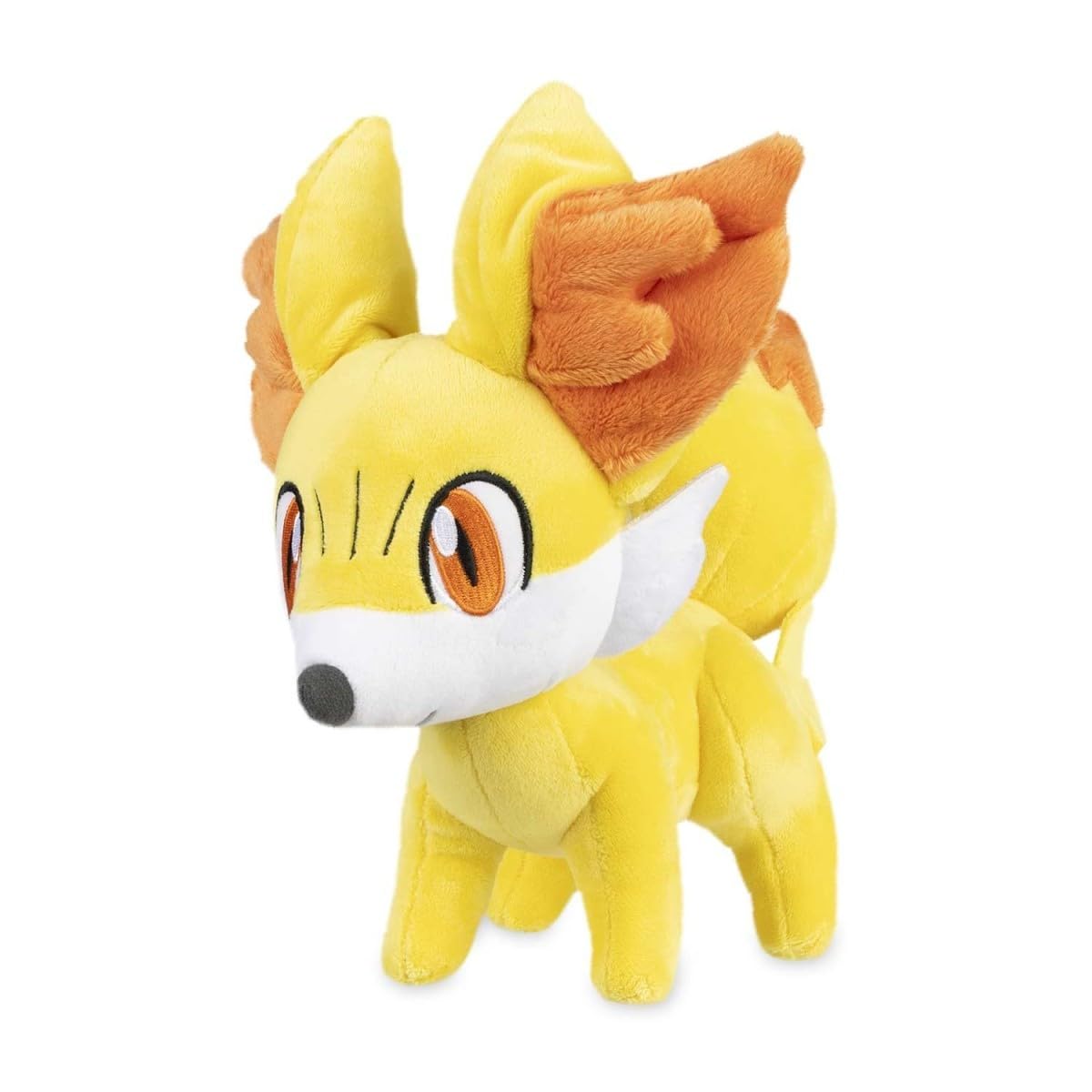Pokemon Center Fennekin plush with bright ear flames, ideal for imaginative play.